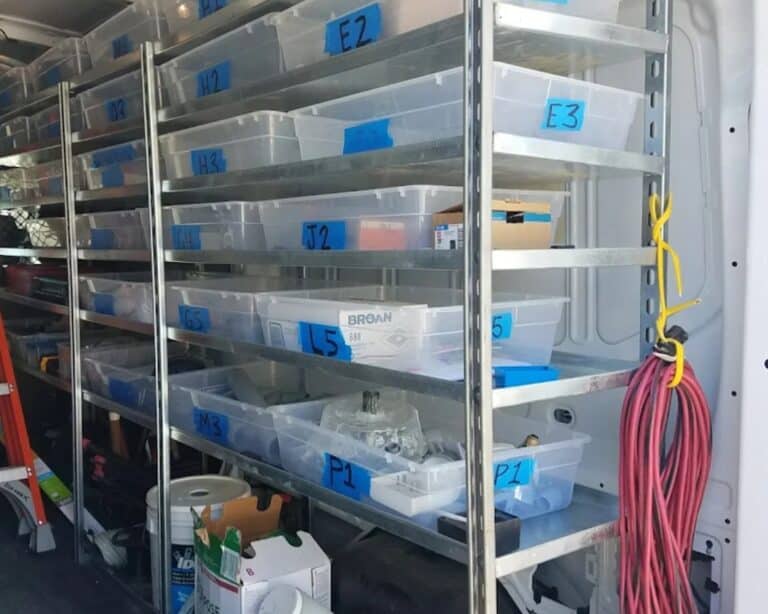 adhesive mounted storage bins