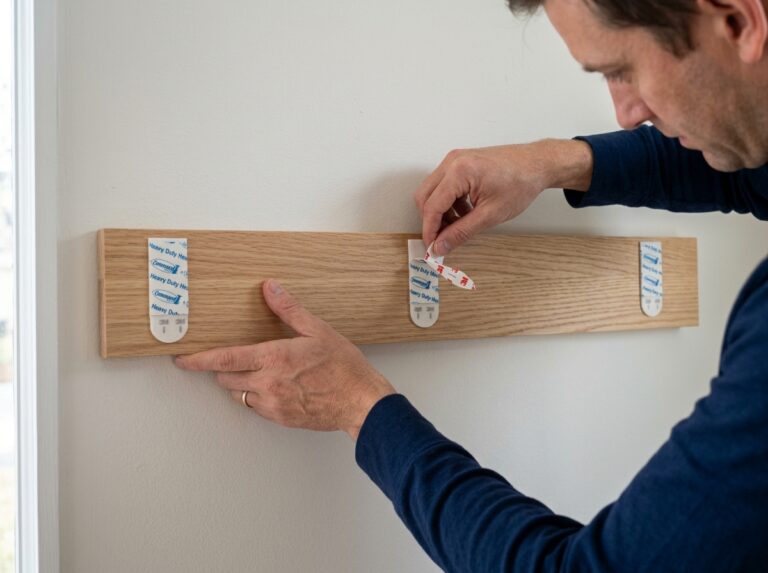 hanging shelves without putting holes in the wall